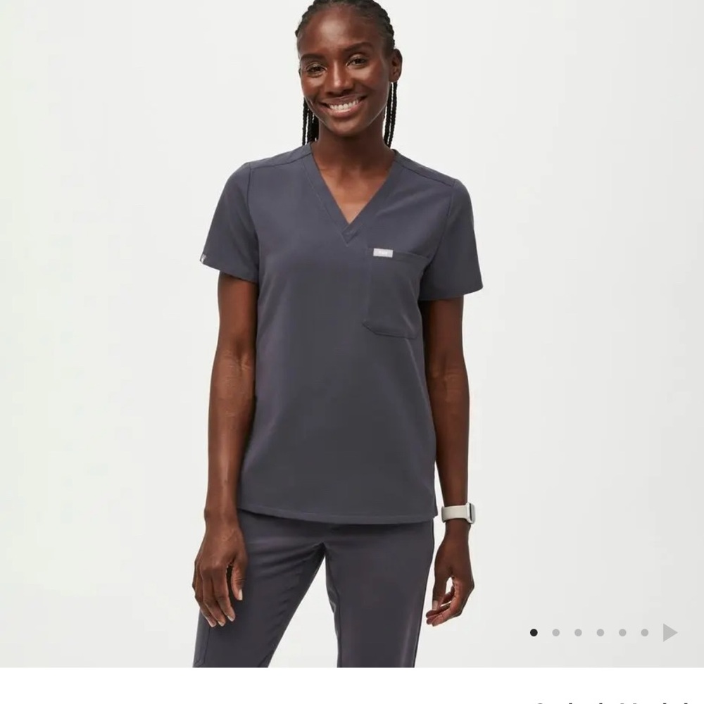 Figs Catarina scrub top charcoal size XXS